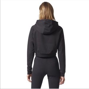 Adidas Trefoil Cropped Hoodie Sweatshirt small